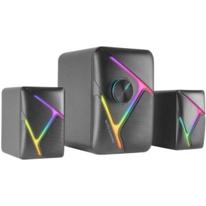 Mars Gaming MS-H21 Altoparlante da gioco - Suono 2.1 35W - Driver 3D Surround - Illuminazione RGB - Controllo frontale - Connessione Plug & Play - Colore Nero