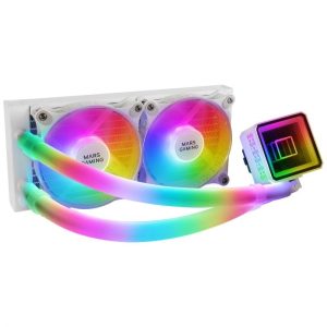 Mars Gaming ML-ULTRA240 Kit di raffreddamento a liquido - Potenza 500W - Pompa OPTI-CHAMBER Gen 3 - Illuminazione ARGB a 360º - Ventole silenziose - Compatibilità universale - Colore Bianco