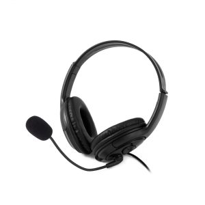 Coolbox CoolChat U1 Cuffie con microfono - Archetto regolabile - Cuscinetti imbottiti - Controllo del volume - Cavo da 2 m - Colore Nero