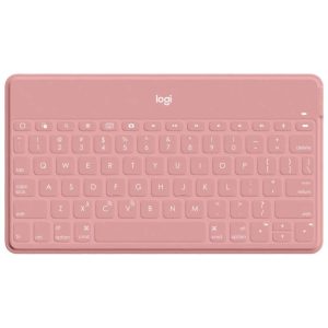 Tastiera Bluetooth Logitech Keys to Go per iPhone, iPad e Apple TV - Tasti ad accesso diretto - Dock per smartphone - Ultra-leggera - Protezione anti-versamento - Rosa